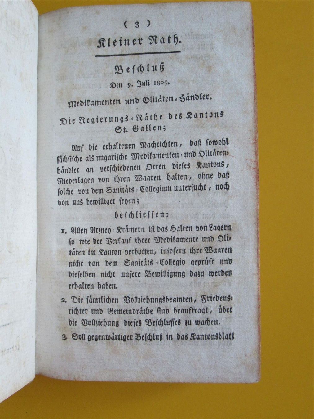 Bücher: St. Gallisches Kantons-Blatt 1805 – Gebraucht aus Adliswil von buch_und_kunst 3