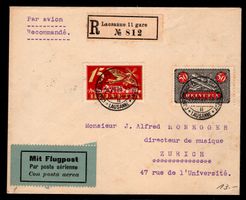 CH - Flugpost - Brief 1923 von Lausanne nach Zürich