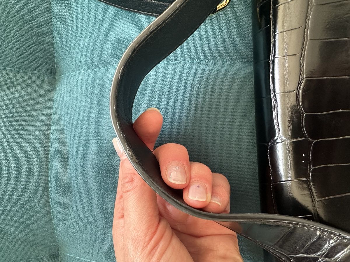 Borse: Elegante schwarze Kroko-Tasche – Usato da Rotkreuz venduto da sti_cdf8 4