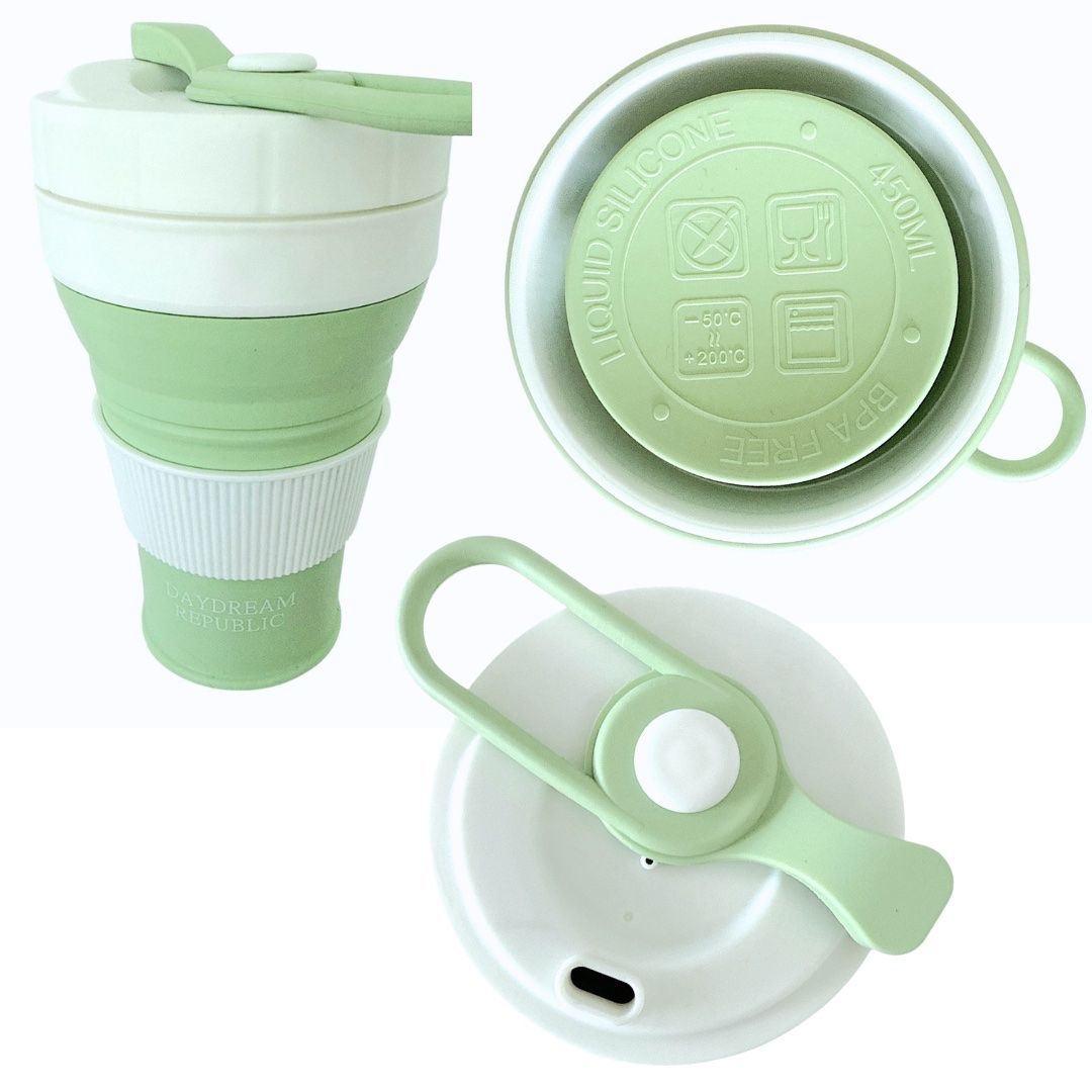 Tazze: NEW UNUSED 2pcs Folding Silicone Cups in Mint & Gray – Nuovo (secondo la descrizione) da Bogis-Bossey venduto da aye_jy77 2