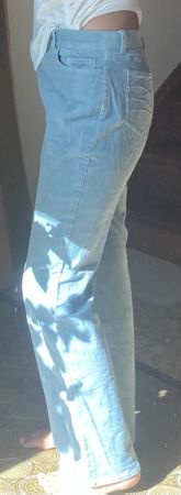 Pantalon en coton côtelé bleu clair vintage