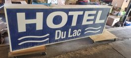 Vintage Hotel Du Lac Leuchtschild, Deko-Objekt, Rarität