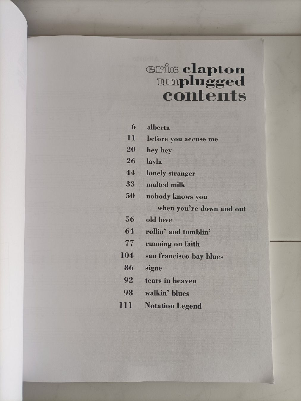 Bücher: Partition tablature Eric Clapton MTV UnPlugged 1992 – Gebraucht aus crans montana von AB3963 1