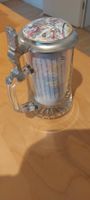 Feldschlösschen Bierhumpen, Zinndeckel-Keramikeinlage 1992