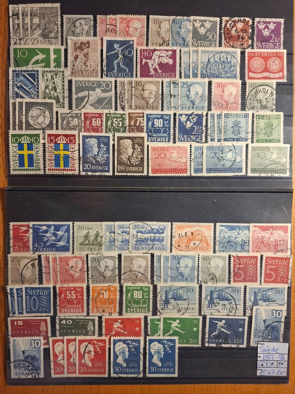 Alle Briefmarken: Schweden° / Suède° 1952-58 – Gebraucht aus Confignon von Alfda2000