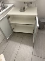Waschbeckenunterschrank weiss Milchglas guter Zustand