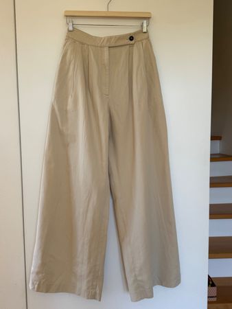 Elegante Tommy Hilfiger Stoffhose/Wide-Leg Hose Beige Gr. 34