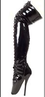 Kassiopeya Lack Ballet Overknee High Heels Grösse 40 schwarz