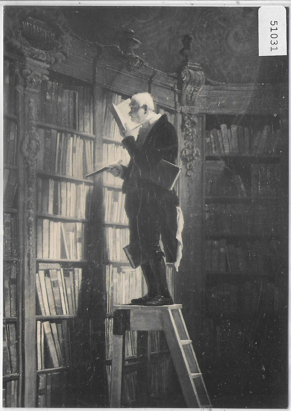 Cartoline postali: Der Bücherwurm - Karl Spitzweg – Usato da Ettingen venduto da Kartenplanet
