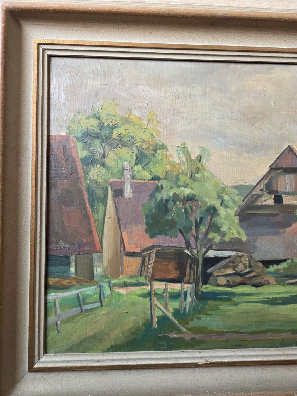 Dipinti: antikes Gemälde Bild Landschaft Bauernhof – Usato da Walterswil BE venduto da Lonitti 5