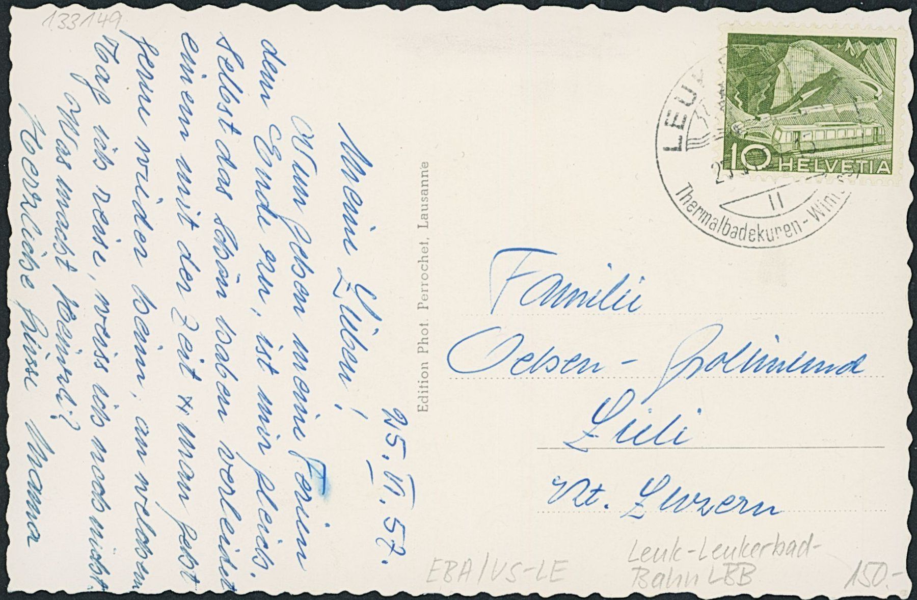 Cartoline postali: VS Leuk - Leukerbad - Bahn LBB – Usato da Schindellegi venduto da Jonathan77 1