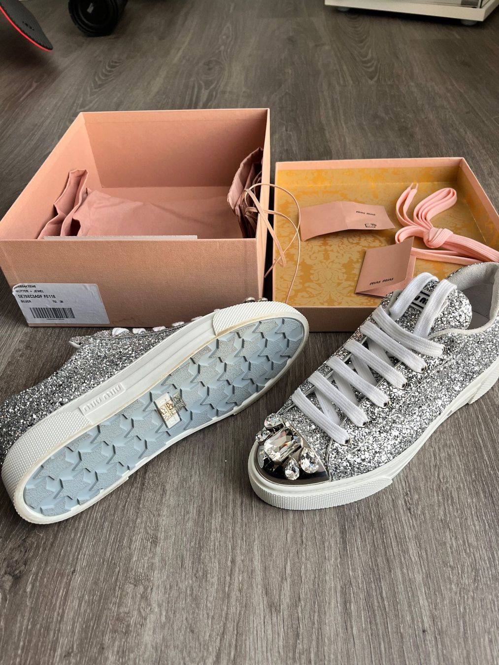 Miu Miu Damenschuhe: Miu Miu Sneaker Gr. 38 Glitzer Strass NEU – Neu und originalverpackt aus Frenkendorf von klourenco 3