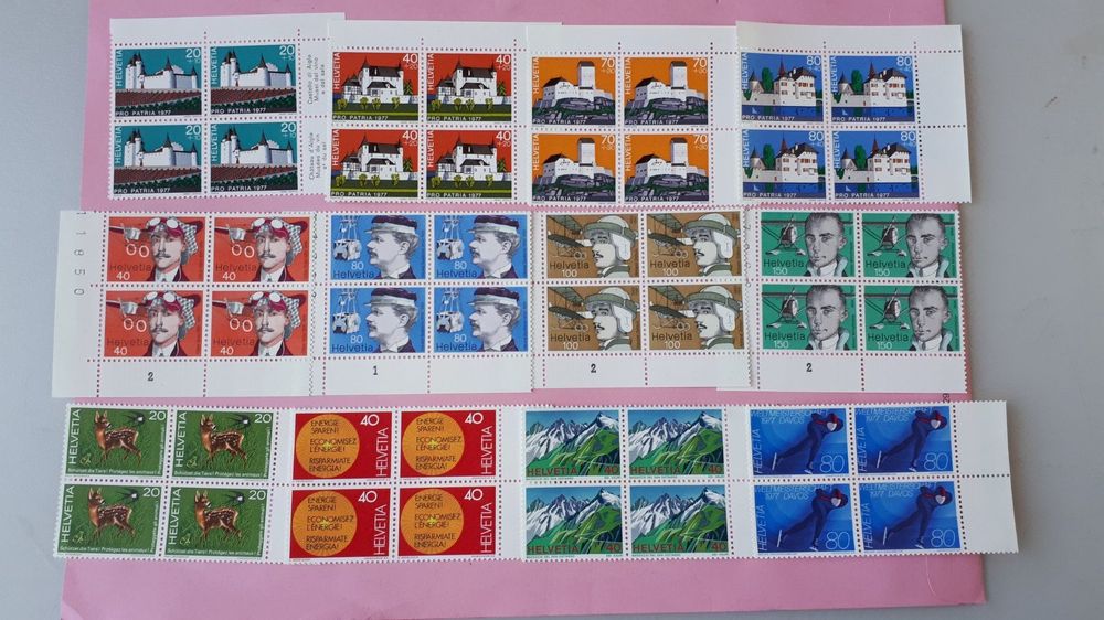 14 Postfrische 4er Blocks Helvetia Briefmarken 1977 | Kaufen Auf Ricardo