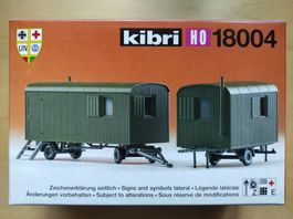 2 Bauwagen, Bausatz von Kibri H0, Fabrikneu