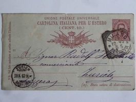 1892 Cartolina Italia per L'Estero