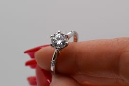 Ring Silber 1 Karat ct my s925 92.5% Brillant solitaire