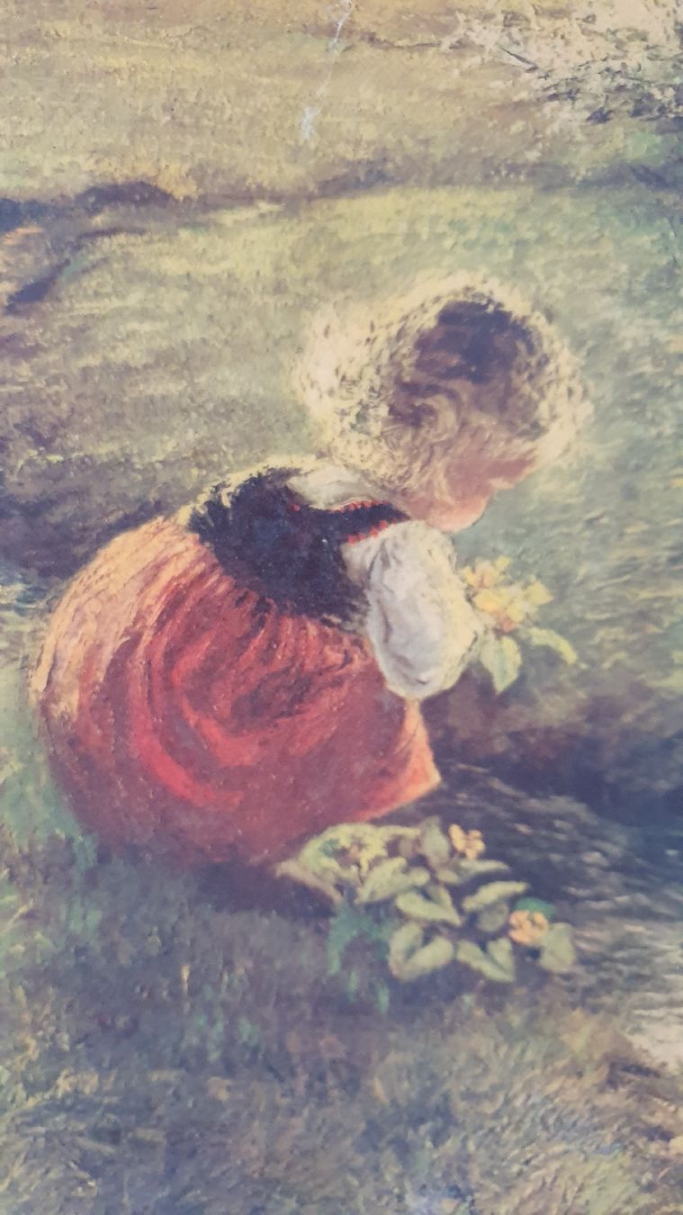 Dipinti: Gemälde - Mädchen am Bachlauf im Frühling – Usato da Meilen venduto da DodoSchubi 1