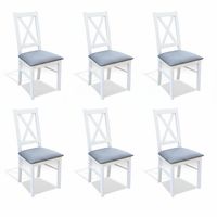 Set of 6 Wooden Textile Dining Chairs JVMOEBEL Design