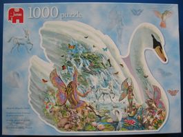 Jumbo Puzzle 1000 - Zauberwelten-Schwan-Konturenpuzzle