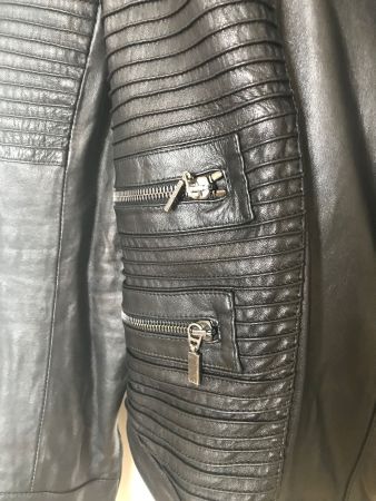 Schwarz Leder (Imitation) Jacke Grosse 40 (M)