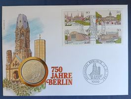 Numisbrief 750 Jahre Berlin mit 10 DM Silbermünze ab 1 Fr.