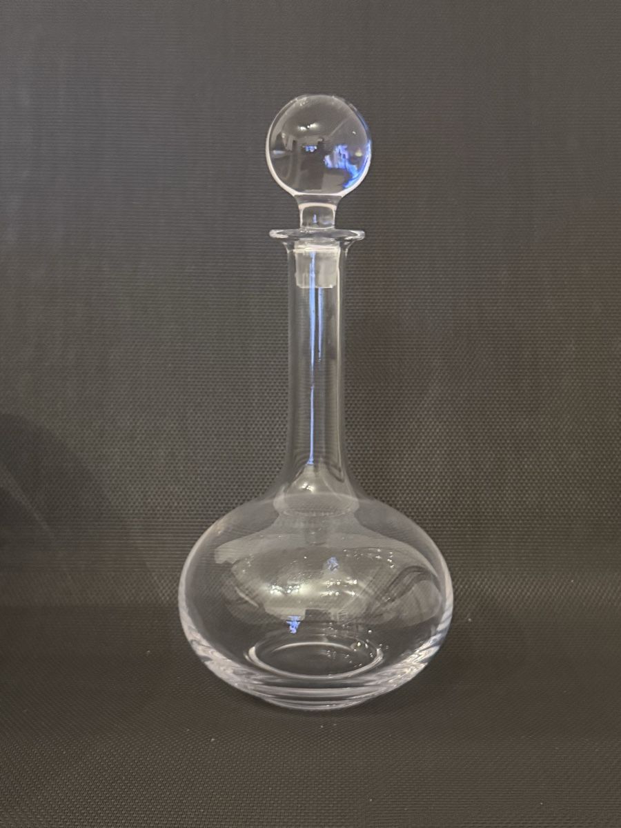 Caraffe: Glas Karaffe mit Kugelstopfen ca. 28 cm hoch – Usato da Wettingen venduto da Ni_la_lo