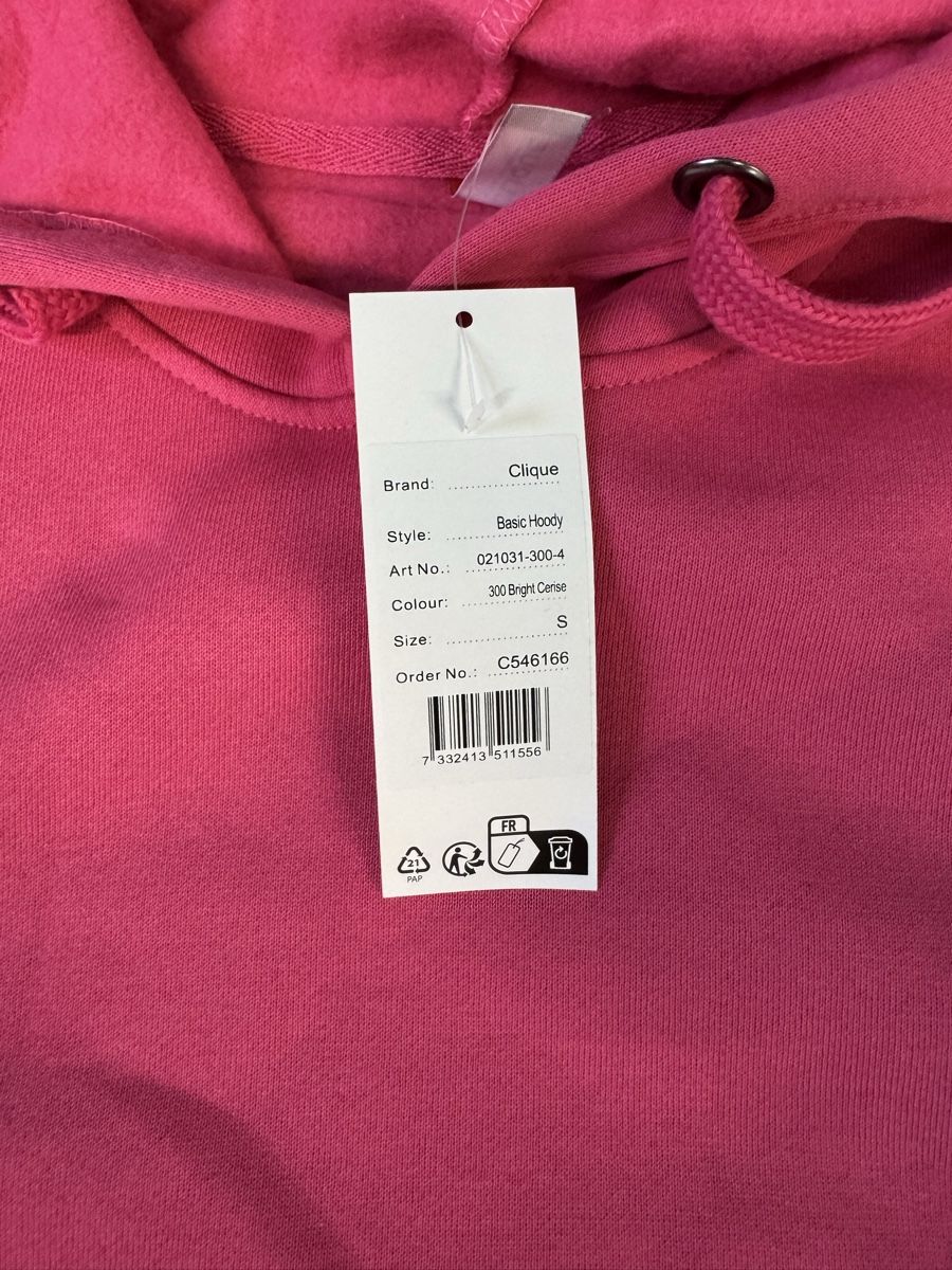 Maglioni & Felpe: Clique Basic Hoodie, Neu mit Etikett, Gr. S, Pink – Nuovo e nell'imballaggio originale da Meisterschwanden venduto da tzw43weber 2