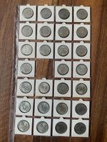 5.- Franken 1931-1973, 24 Stück Silber + 3 Kupfernickel