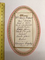 Antike interessante Menu Karte