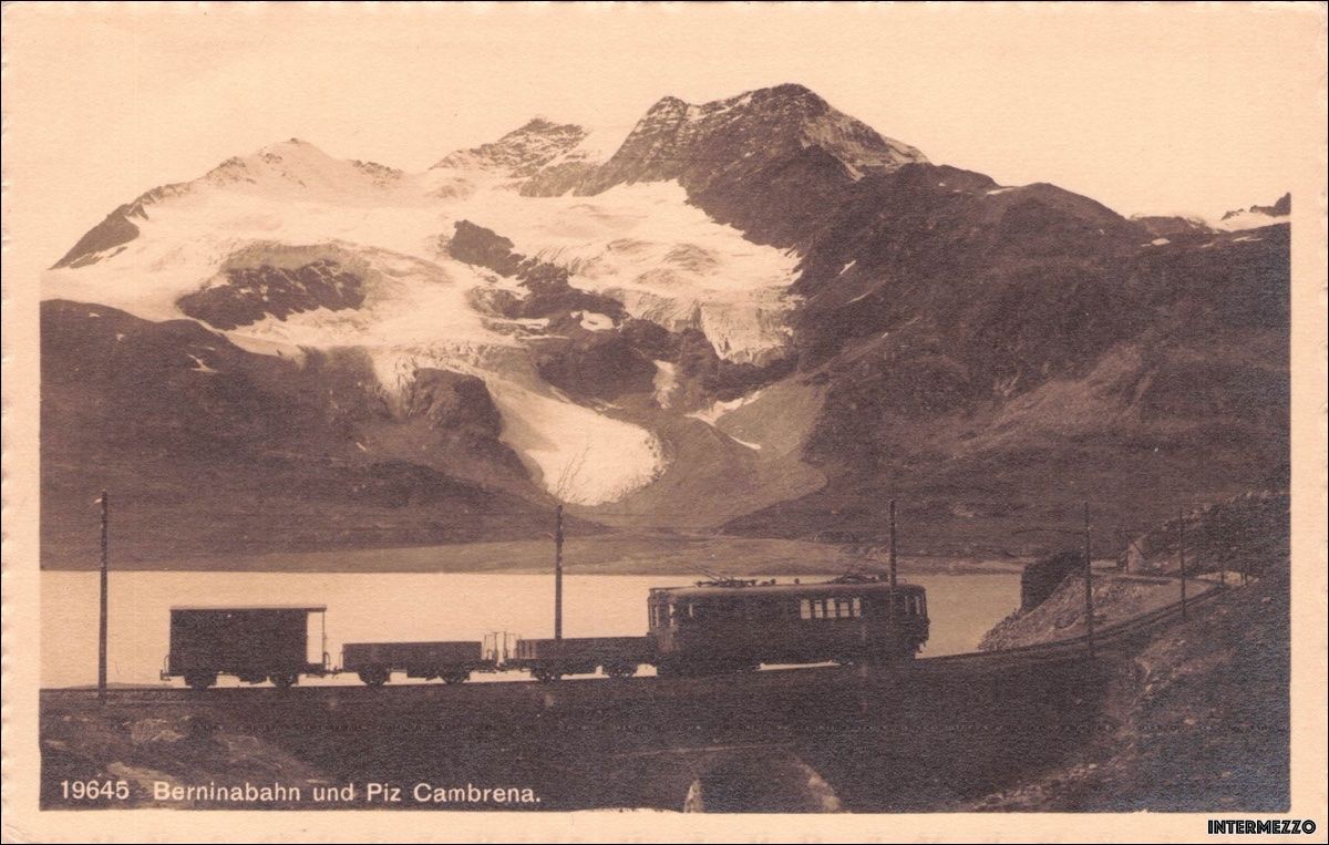 Cartoline postali: Bahn // Bernina Bahn ca. 1920 Piz Cambrena – Usato da Basel venduto da intermezzo12