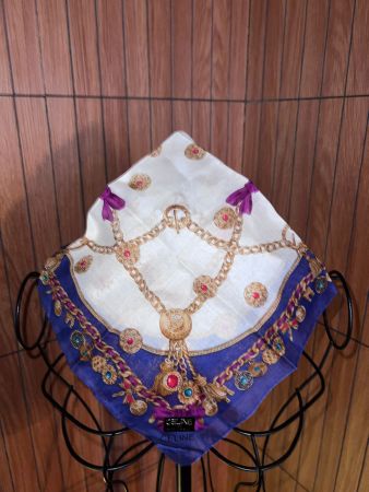 Céline Paris – Vintage Designer Baumwolltuch „Jewelry Chain“