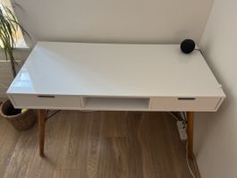 Modern White Desk - Mömax (with Drawers & Wood Legs)