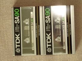 2x TDK SA90 Chromedioxyd Tape NOS