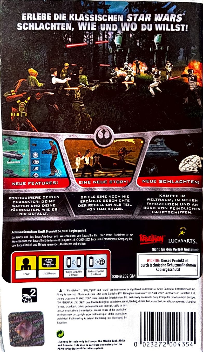 Spiele: PSP Star Wars Battlefront Renegade Squadron – Gebraucht aus Kaisten von fab_dsy8 1