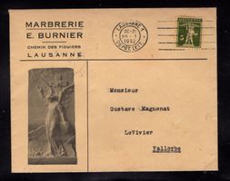 R1821  /  Lettre à entête privée Marbrerie BURNIER