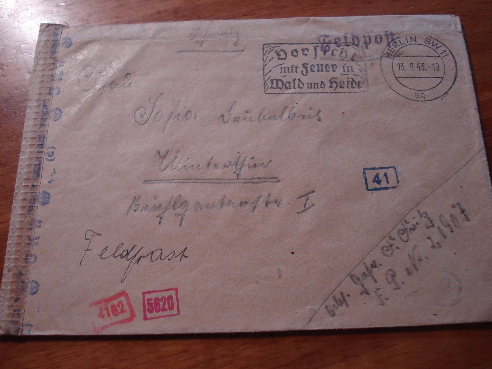 Tutti i francobolli: Feldpostbrief 1943, nach Winterthur, Zensur – Usato da Niederwil AG venduto da morostahu