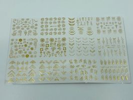 12 Bögen Golden Style NailArt Sticker auf einem Blatt - No1
