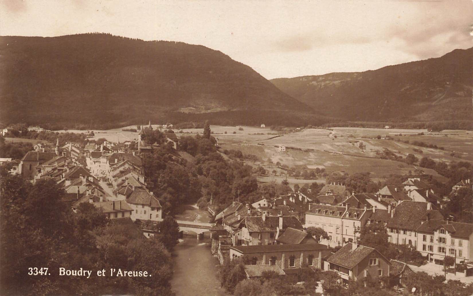 Cartoline postali: Boudry NE Panorama mit Areuse – Usato da Biasca venduto da Blenio71
