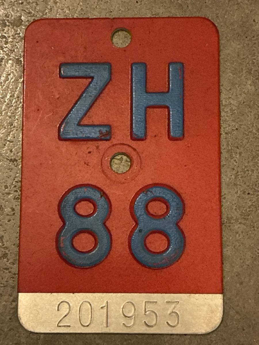 Schilder: Velonummer ZH 88 – Gebraucht aus Horgen von Tootall