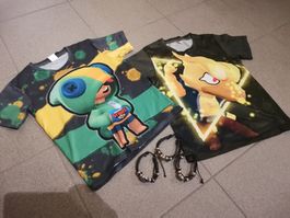 Brawl Stars Set, 2 Shirts + 3 Armbänder