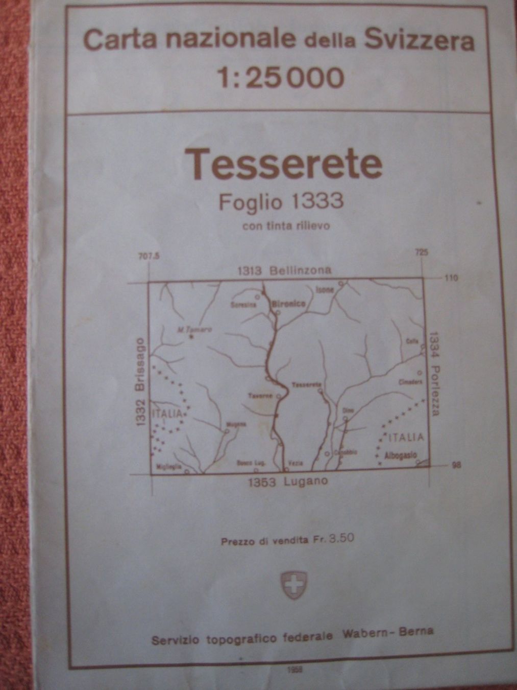 Landkarten & Atlanten: Landeskarte der Schweiz Tesserete – Gebraucht aus Lohn-Ammannsegg von elch_55