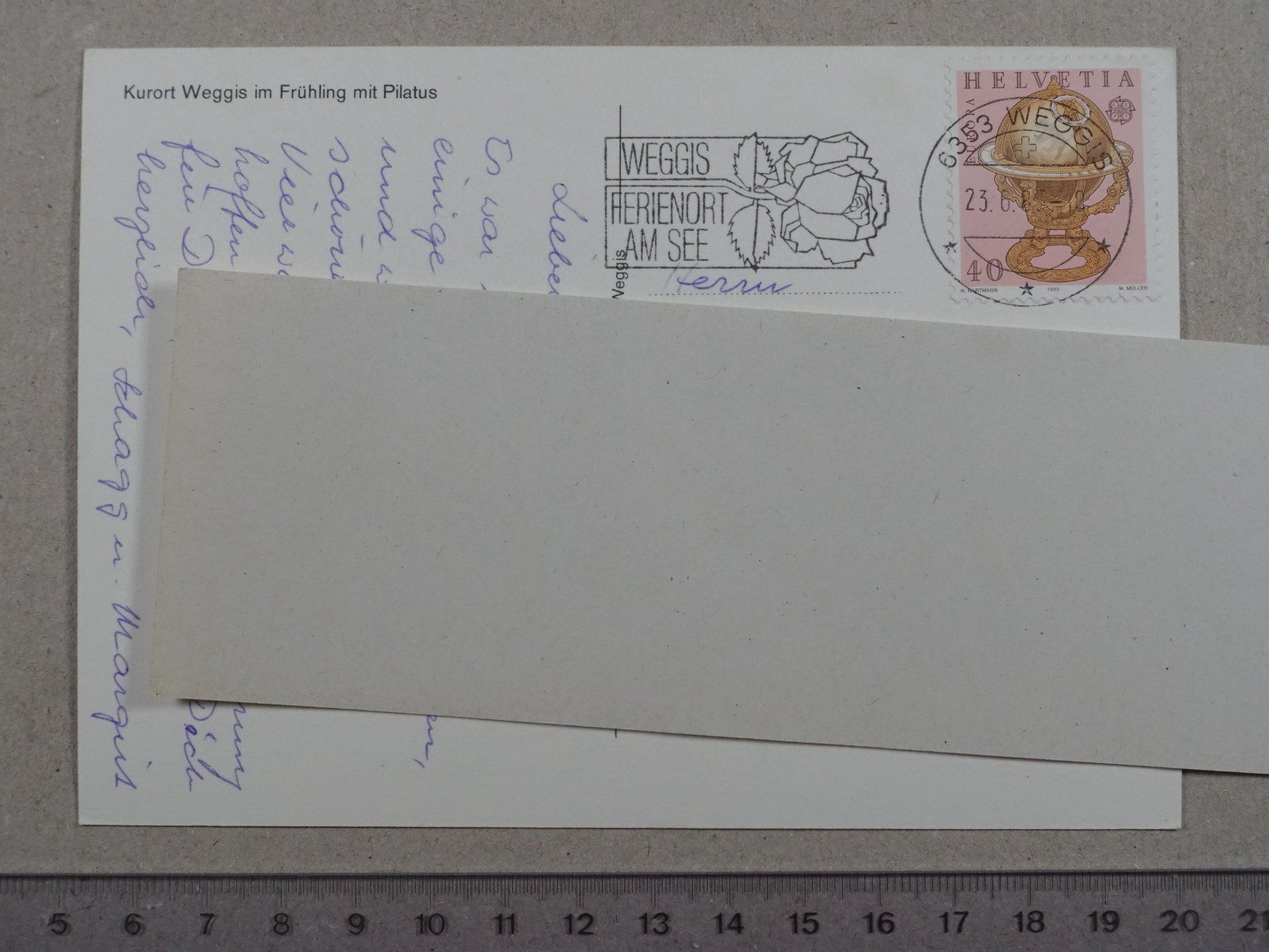Cartoline postali: Weggis, Pilatus, Schiff, 1983 – Usato da Lenzburg venduto da fh1 1