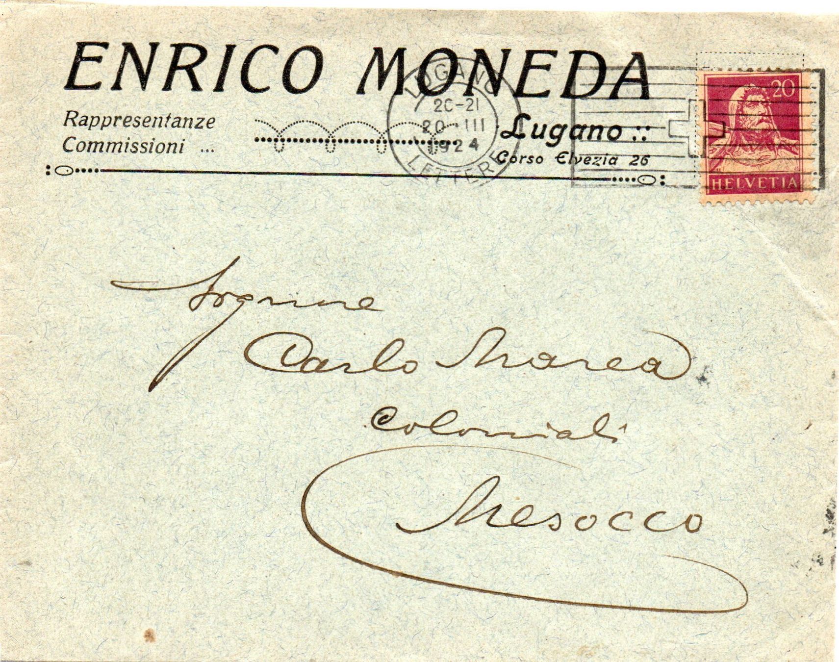 Tous les timbres: Enrico Moneda - Lugano – D'occasion à Melano par pisonsdro