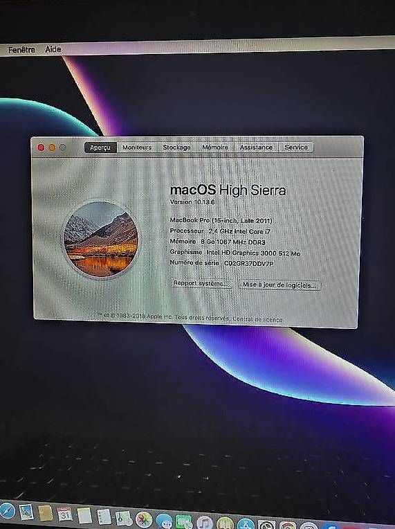 Apple Notebook: MacBook Pro 15 | i7 | 8Go | SSD 250Go | Office – Usato da Renens VD venduto da MTD2211 6