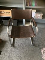 Freischwinger Sessel im Bauhaus Stil, Leder Braun USM Haller