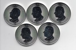 (1296) Kanada, 5 x 1 Unze, Maple Leaf, 2026