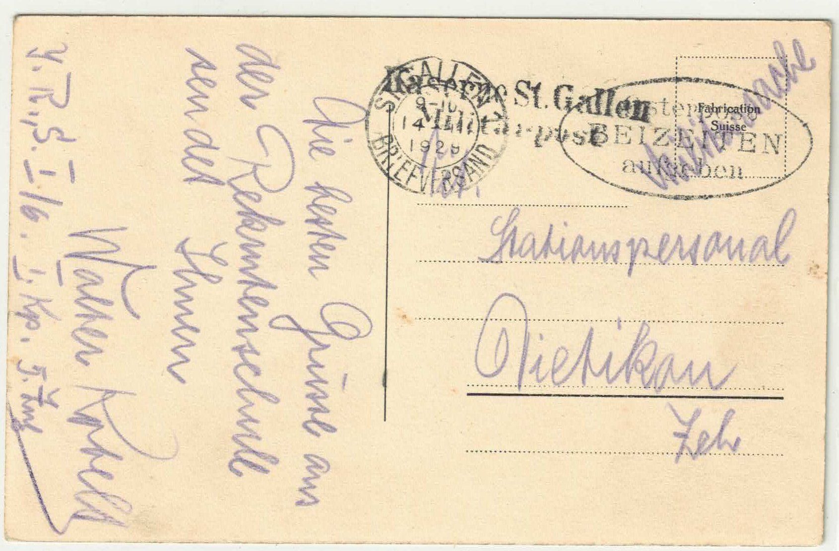 Cartoline postali: St. Gallen - Militärkantine – Usato da Ettingen venduto da Kartenplanet 1