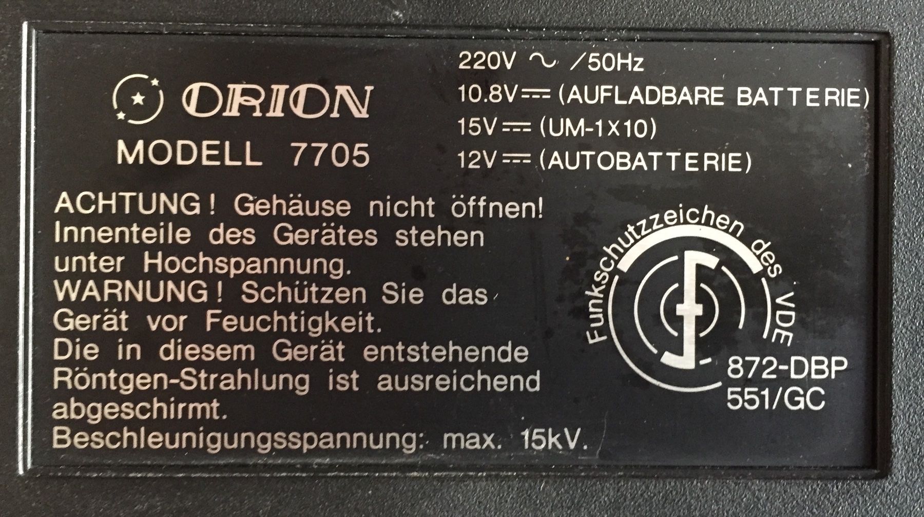 Fernseher: ORION-TELEVISORE PORTATILE A COLORI  -  ANNI '70 – Gebraucht aus PARADISO von  5