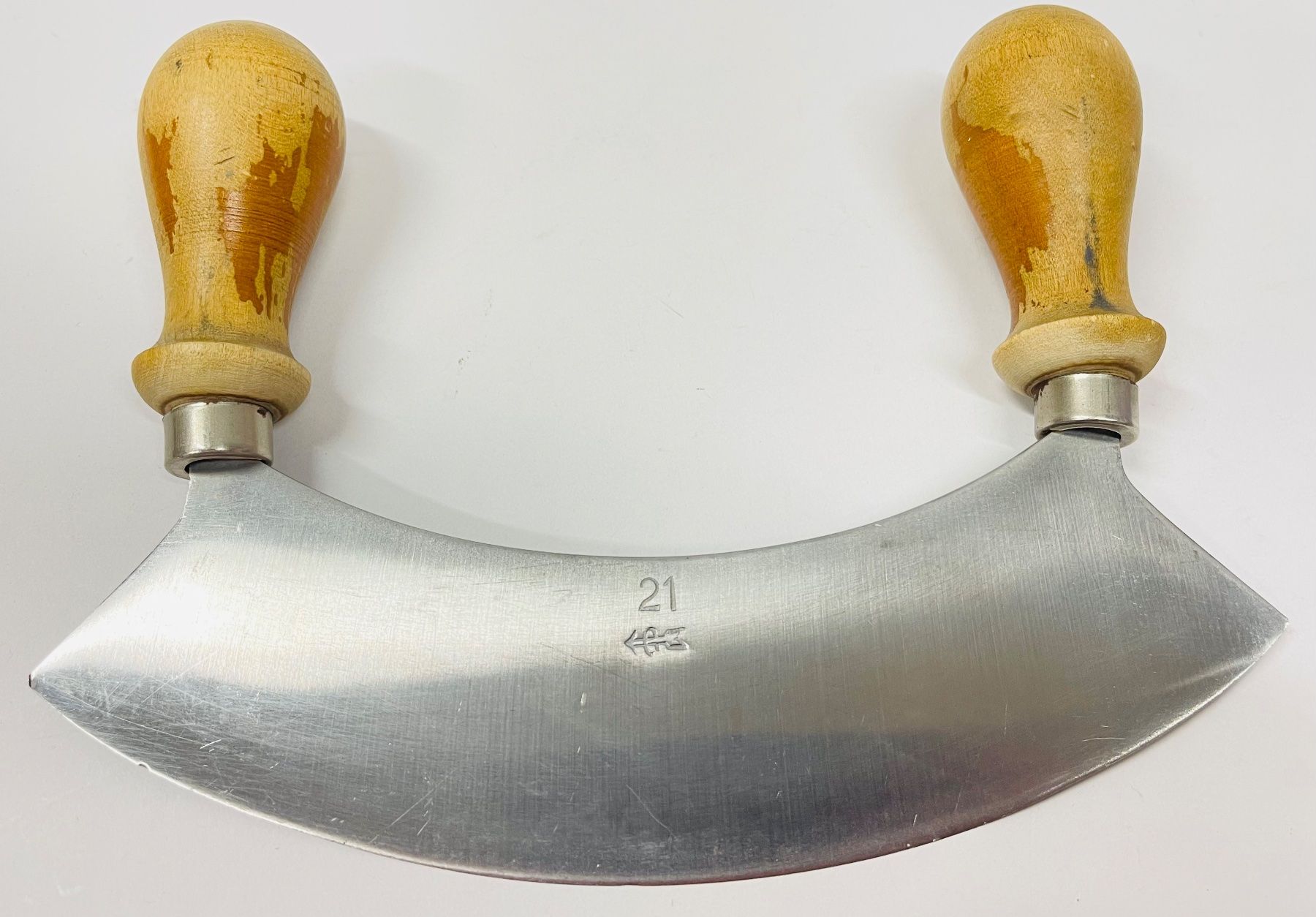 Coltelli da cucina: Wiege-Messer/ Kräuter-Schneider, Holzgriff – Usato da Olten venduto da ELHANDEL 1