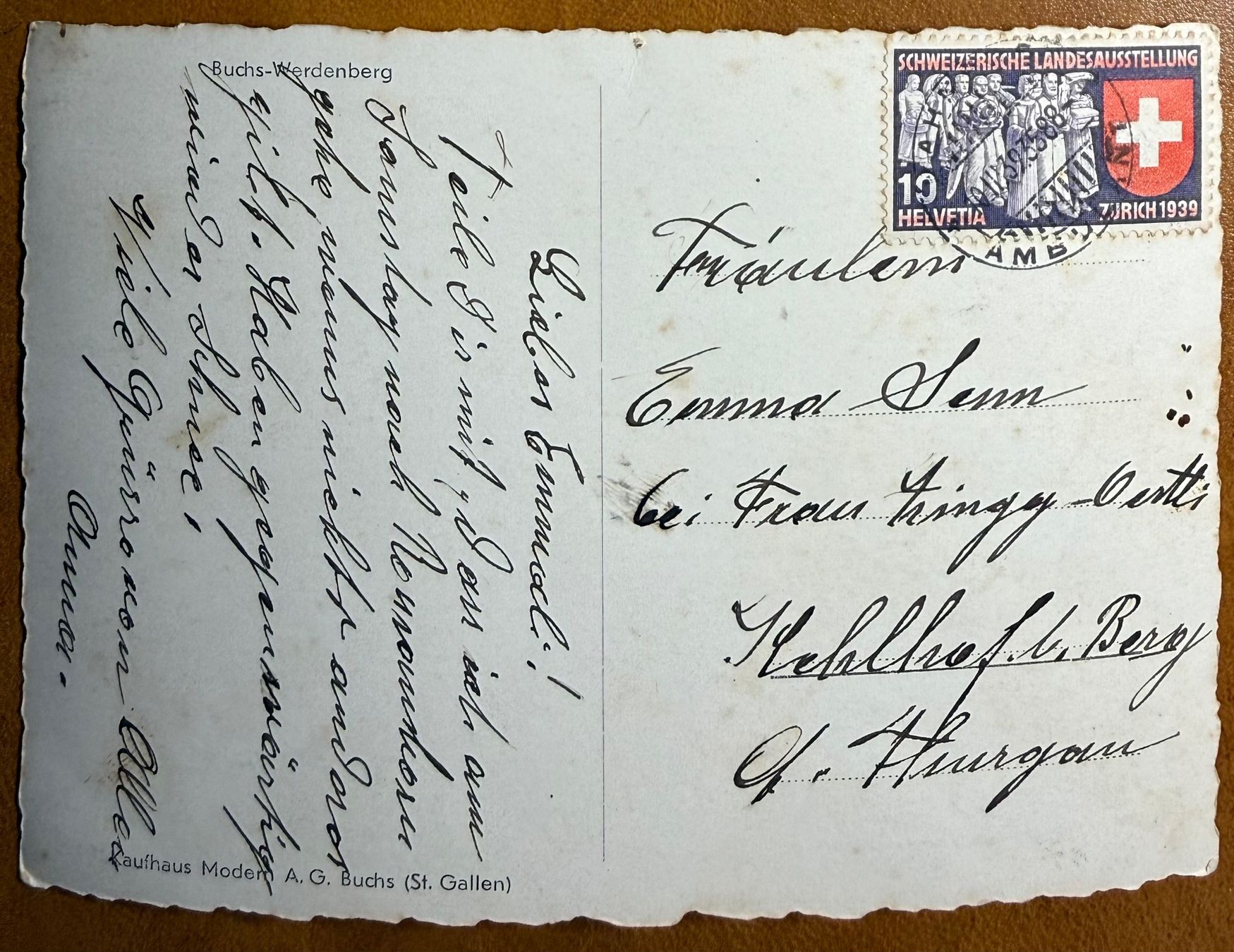 Cartoline postali: Werdenberg - 1939 – Usato da Lutry venduto da Ediego 1